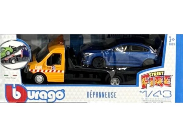 Subaru IMPREZA + FLATBED TRANSPORTER   (France) -Escala  1:43