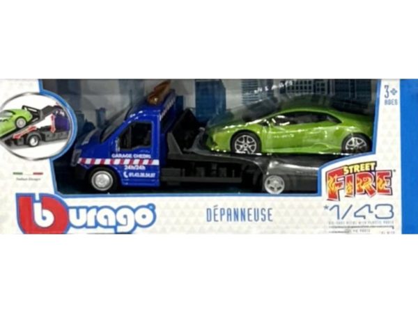 Lamborghini HURACAN + FLATBED TRANSPORTER (France) -Escala  1:43