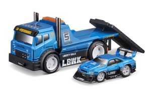 JDM FLATBED + Nissan SKYLINE GT-R (R34) LIBERTY WALK 1999 - Escala 1:64