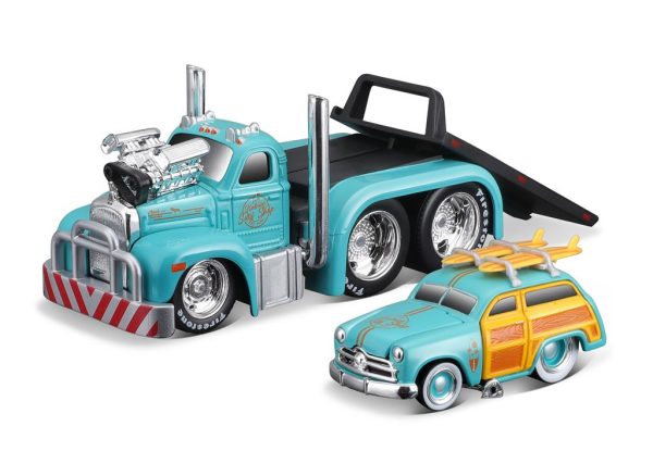 Mack B-61 FLATBED 1953 + FORD WOORDY 1950 - Escala 1:64