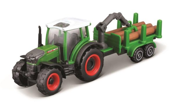 Fendt 209 TRACTOR WITH LOG TRAILER - MINI WORK MACHINE - Escala 3"