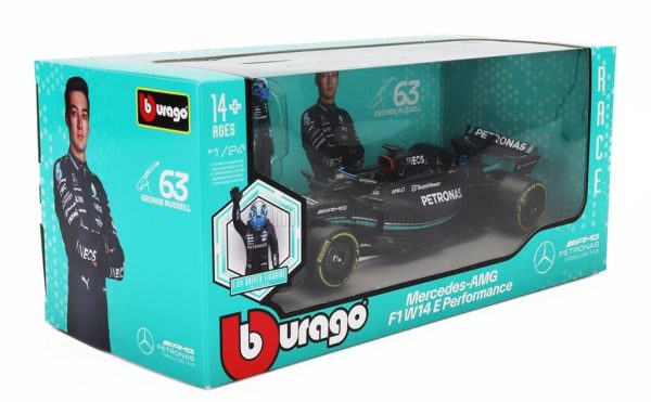 MERCEDES-AMG PETRONAS F1 W14 E PERFORMANCE #63 GEORGE RUSSELL 2023 Carro+Figura Escala 1:24 - Image 2