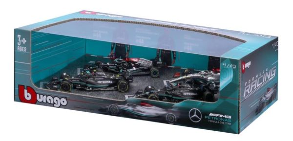 **EXCLUSIVO**Conjunto de 4 carros F1 Mercedes AMG Petronas 1:43