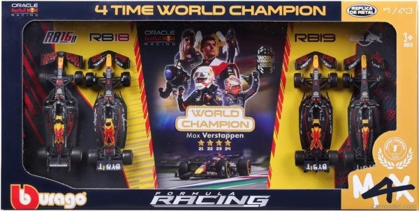 Red Bull Racing F1 - 4 x World Champion set Max Verstappen - RB16B - RB18 - RB19 - RB20 Escala - 1:43