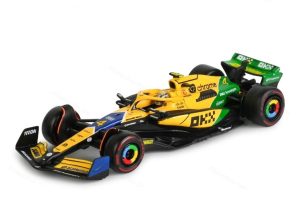 Mclaren MCL 38 #4 LANDO NORRIS 4th MONACO GP - SENNA 30th ANNIVERSARY LIVERY 2024 With Helmet Escala - 1:43