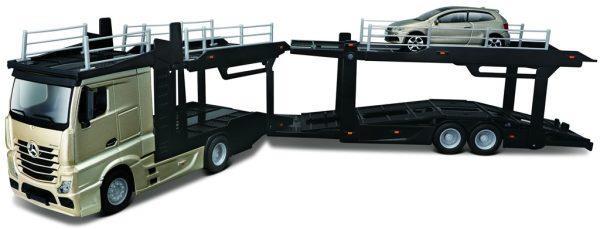 MERCEDES BENZ ACTROS 2545 MULTICARRO CARRIER + VW POLO GTI 2016 - Escala 1:43