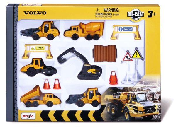 Volvo PLAYSET (6pcs x 3" VOLVO VEÍCULOS + ACESSÓRIOS) (7