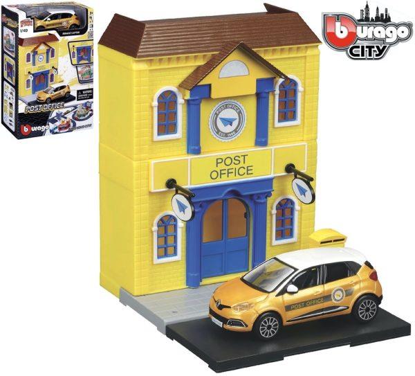 BBURAGO CITY "POST OFFICE" + 1 CAR - Escala 1:43