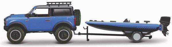 Ford BRONCO 2021 + TRAILWER WITH BASS BOAT - Escala 1:64