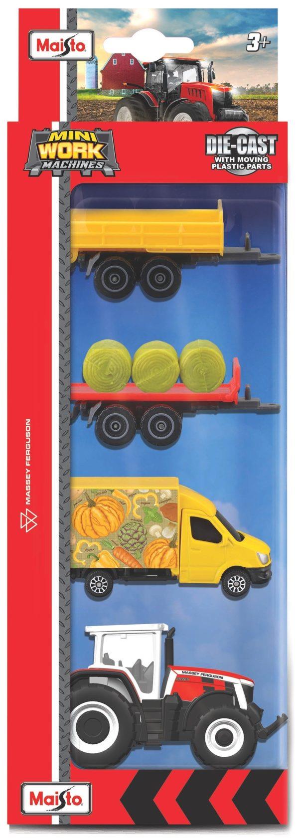 Massey Ferguson MINI WORK MACHINES FARM - 4 PACK SET (7