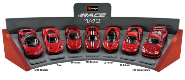 Ferrari SF90 Stradale, Enzo, Portofino, 458 Speciale, La Ferrari, F8 Tributo, F40 - 7 CAR SET Escala 1:43