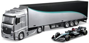MERCEDES ACTROS CAB + TRAILER + W15 E PERFORMANCE #63 RUSSELL 2024 Escala - 1:43